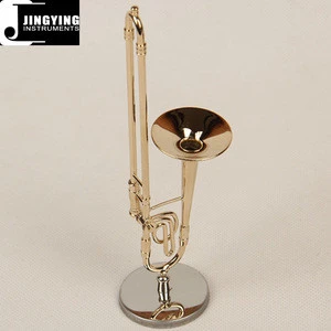 Miniature/Mini Trombone musical Instrument Model, Brass 14cm instrument ornaments birthday/Christmas gift