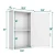 Mirrored Bathroom Cabinet, Wall Mount Storage Cabinet with Single Door, Bathroom Medicine Cabinet, White