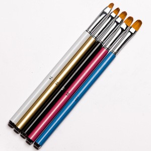 Miyaup Metal Handle Nail Brush UV Gel Line Drawing Nail Art Brush For DIY Nails 3d Carving Painting Pen OEM ACCEPT