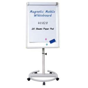 Mobile Dry Erase Board 40x28 inches Magnetic Whiteboard Flipchart Easel Board with 25 Sheets Paper Pad