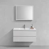 Modern 36 Inch Contemporary Wall Mount White Hotel Bathroom Furniture Set