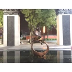 modern decorative salon reception desk metal craft sculpture