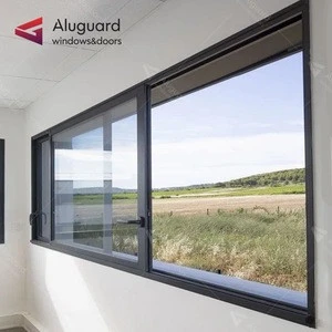 Modern design customized sliding windows door system Double glass hurricane impact aluminium sliding window