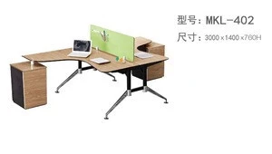 Modern design low partition/panel office table for 2 people