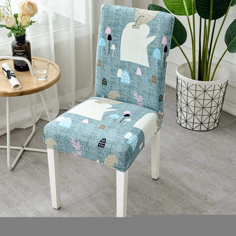 Modern design spandex polyester removable printing dining room chair covers