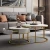 Modern Simple Style Black Gold Rock Slab Marble Top Round Tea Center Coffee Table