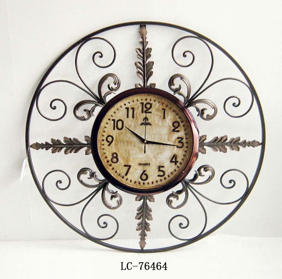 Morden antique home decor metal rhomboid wall clock for living room