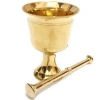Mortar and pestle brass hawan golden color Brass Metal Pan Kutti