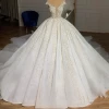 Mother Of The Bridal Wedding Dress Gown Hochzeitsklei Beading V-Neck Plus Size Diamond Bling Bling Bridal Gown Wedding Dresses