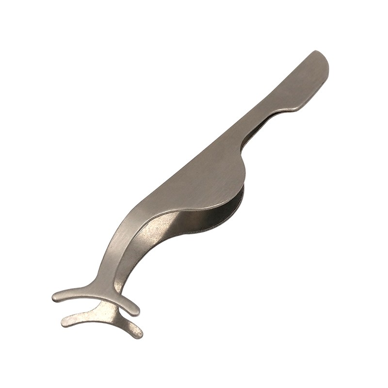 Multi-functional tweezers  stainless steel false eyelash auxiliary tools stick false eyelash elbow tweezers