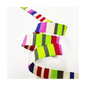 Multicolor 36mm wide and high elastic seat-belt webbing strap multicolor polyester braided belt