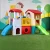 Import Multifunction preschool plastic play house outdoor equipment kids slide castle playground from China