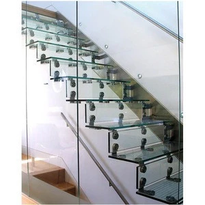 N117 Wholesale China Cheap Glass Stairs Price, Safety Custom Cantilever Glass Staircase, High Quality Straight Glass Stairs