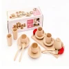 Natural wooden Children play house Tea cup set baby kids big kitchen toys