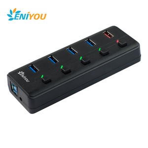 new 5 port usb 3.0 hub 4 port usb 3.0 hub +1 port Quick Charger with switch High Quality OEM ODM China Shenzhen Manufacturer