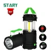 New arrival 7 modes cob led tent lamp lights coleman emergency lantern led camping light with spotlight red warning light