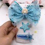 New Children's Hairpin Snow Princess Girls Hair Accessories Snowflake BB Headdress  BXPS