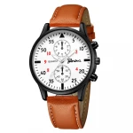new design  Hot sell Leather Band Metallic Quartz Twist Platinum Geneva luxury men Watches