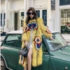 New Design Knitted Real Natural Raccoon Fur Coat With O-Neck Full Sleeve Luxury Women