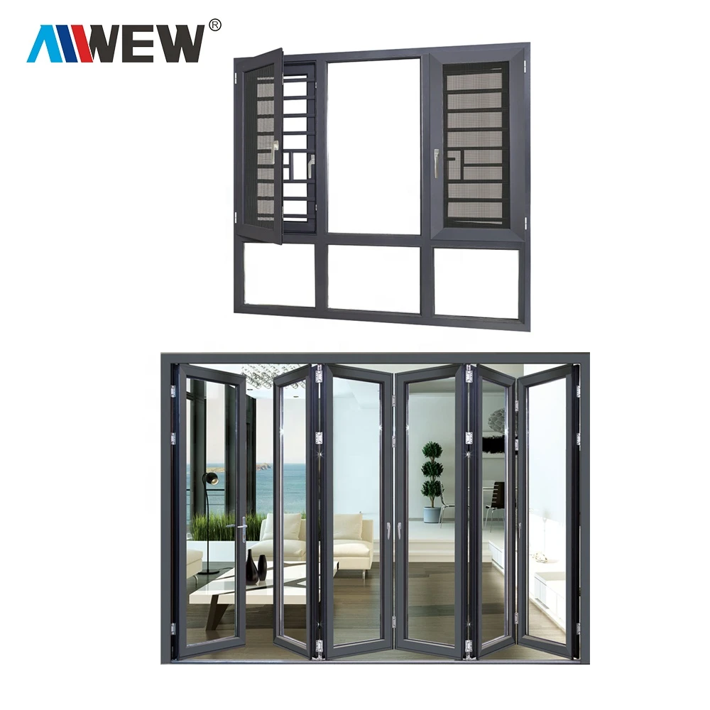 New Design Sliding Door Glass Wifi System  Frameless Aluminium Large Wall Internal Barndoor Folding Doors