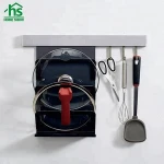 new design wall mounted pots lid rack spice rack for kitchen storage