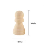 New Designed Unfinished Wooden Pawn Peg Dolls Chess Game DIY Crafts Toys Kids