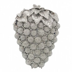 New Designer Luxury Crystal Fruit Grape Clutch Purse Women Evening Party Bags
