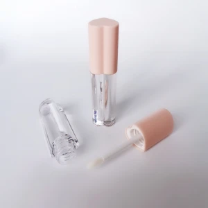 New Heart shape pink lid Lip Glaze tube transparent bottle plastic  cosmetics package lip gloss bottles