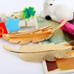 New Hot Fashion Vintage Gold Retro Metal Feather Big Hairgrips Hair Clip for Women Accessories Jewelry