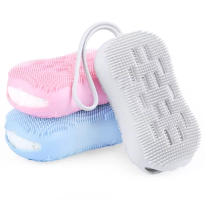 New Ideas Loofah Body Brushes Bath Sponge Dry Exfoliating Silicone Shower Body Brush Silicone Back Scrubber