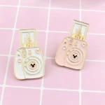 New Metal Plane Ticket Milk Fashion Cartoon Cute Camera Castle Enamel Brooch Pin