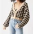 Import New Model Custom Fuzzy Knit Cardigan Women Outfit Jumper Jacquard Logo Pattern Long Sleeve V Neck Sweaters from China