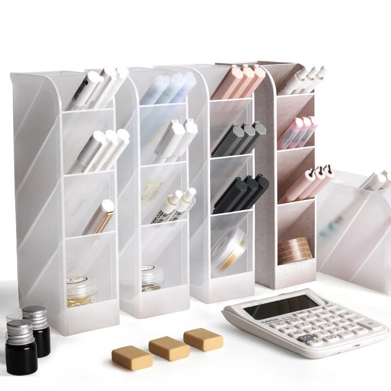 New products Adjustable Plastic Office Pen Holder Storage Desk PP Pen Holder Office Organizer