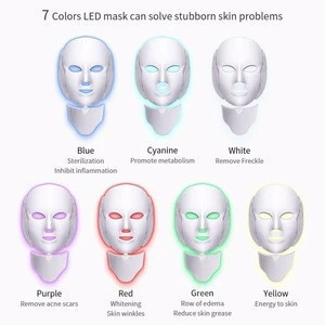 New upgraded 7 colors led facial mask home use PDT photon led light therapy skin rejuvenation wrinkle removal beauty machine
