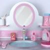 New Wooden Toy Tableware Play House Pretend Toy Kitchen Kids Beautiful Washing Machine Toy Dresser Set