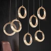 Nordic Hanging Lamps Modern Home Lighting Gold Pendant Necklace Ring Style Kitchen Decorative Luxury Chandeliers Pendant Lights