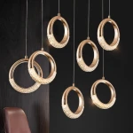 Nordic Hanging Lamps Modern Home Lighting Gold Pendant Necklace Ring Style Kitchen Decorative Luxury Chandeliers Pendant Lights