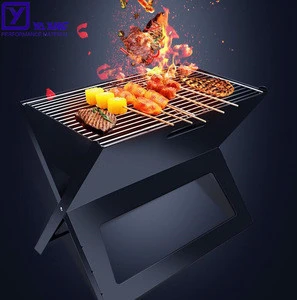 Notebook Portable Barbeque Charcoal bbq grill mini Portable foldable Travel X Scissor bbq grills singapore