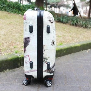OEM ABS PC Printed Luggage Set Luggage Travel Bags Trolley