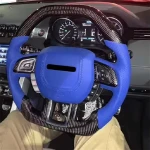 OEM ODM Custom Interior Carbon Fiber Steering Wheel Covered In Black Leather For Range Rover Landrover Defender