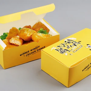 One Time Use Food Box Custom Design Paper Box Fried Chicken Packaging Box Chips