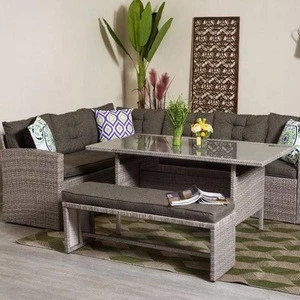 Outdoor Furniture Set PE Wicker Rattan Garden Lounge Sofa