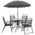 Import Outdoor Garden Patio Furniture  Dining Folding Chair Rectangular Table 6 Seats Stack Chair Garden Table from China