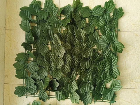Outdoor green ivy leaf grass artificial fence