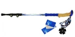 Outdoor sports EVA handle fast flick alpenstocks 3-section walking stick