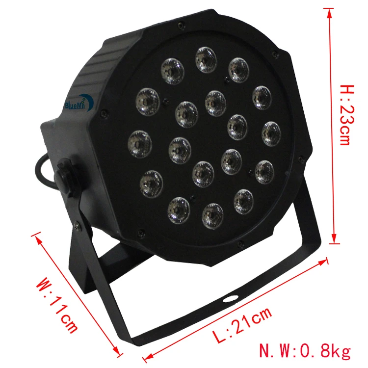Outdoor Stage Lighting Flat LED Par Can 18pcs 3w Washer Light