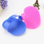 Oval rubber pet bath brush/dog massage brush/bath brush cat cleaning brush pet supplies H9