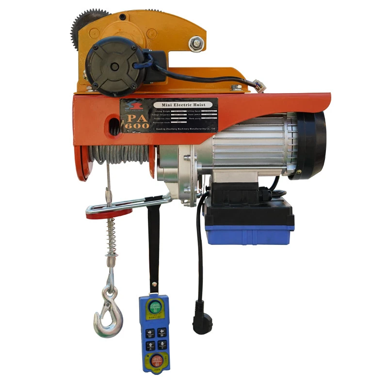 PA800 Mini Electric Hoist Trolley 110v 220v  Factory Sales Color Support Wire Method Small Cable Winch Mini electric hoist