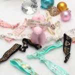 Party Favor Wristband Bracelet Bride Hair Accessories Sets Printed Hair Tie