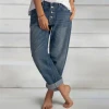 PEARL 2021 Spring Autumn New Loose Casual Simple Skinny Straight Pants Woman Jeans 2021 Women Clothing